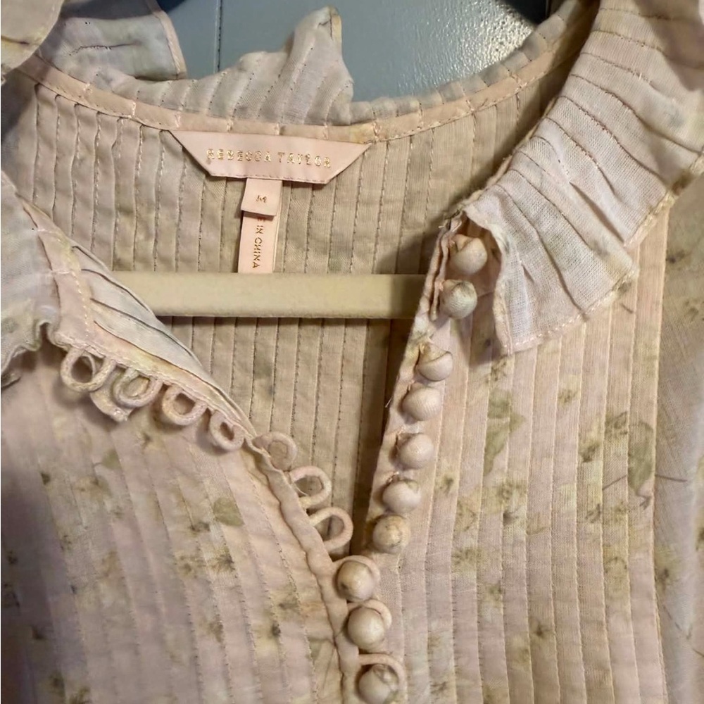 Rebeca teilor Women's Floral Ruffle Peasant Blouse - Cream - Picture 2 of 4